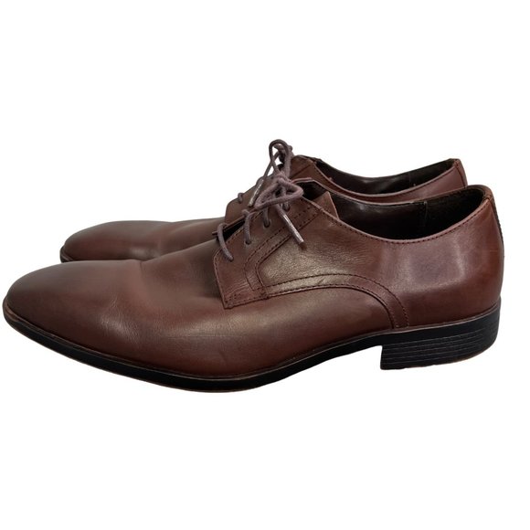 Saks Fifth Avenue Tatum Oxford Brown Leather Dress Shoes size 10 Men - Picture 2 of 9